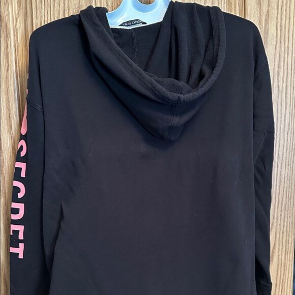 Victoria's Secret Black Hoodie with Pink Accents - Picture 5 of 7